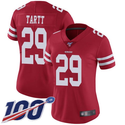 San Francisco 49ers Limited Red Women Jaquiski Tartt Home NFL Jersey 29 100th Season Vapor Untouchable